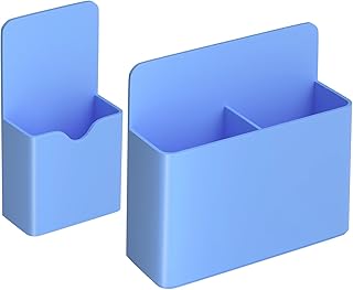 2 Pack Magnetic Dry Erase Marker Holders,Magnetic Marker Holder Pen Holder for Whiteboard or Fridge Magnet Pencil Cup Storage Organizer for Classroom Office Home Locker and Metal Cabinets-Blue