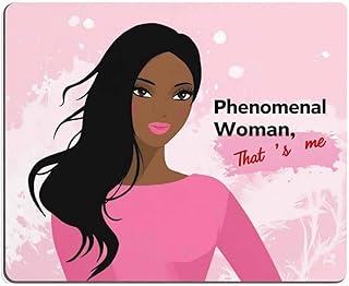 pingpi Mouse Pad for Women, Dark-Skinned, Phenomenal Black Woman,240mm X 200mm X 3mm Non-Slip Rubber Mousepad Mat