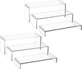 HIIMIEI Acrylic Display Riser, 6 Pcs 12" Large Acrylic Risers, Thickened to 5mm Clear Rectangular Display Shelf for Cupcake Stand, Tiered Display Stand for gemstone, curio, figurines, Collectibles