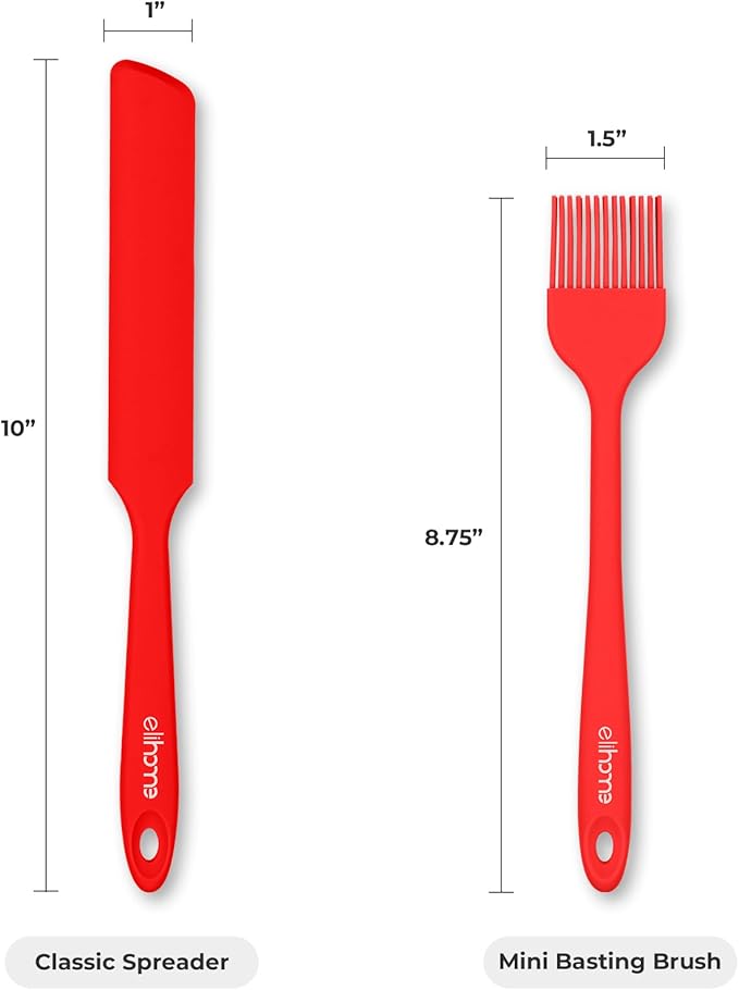 Elihome Mini Silicone Basting Pastry Brush, Cooking Brush for Oil Sauce Butter Marinades, Food Brushes for BBQ Grill Kitchen Baking, Baster Brushes Food Grade, 4 Pack Multi Color