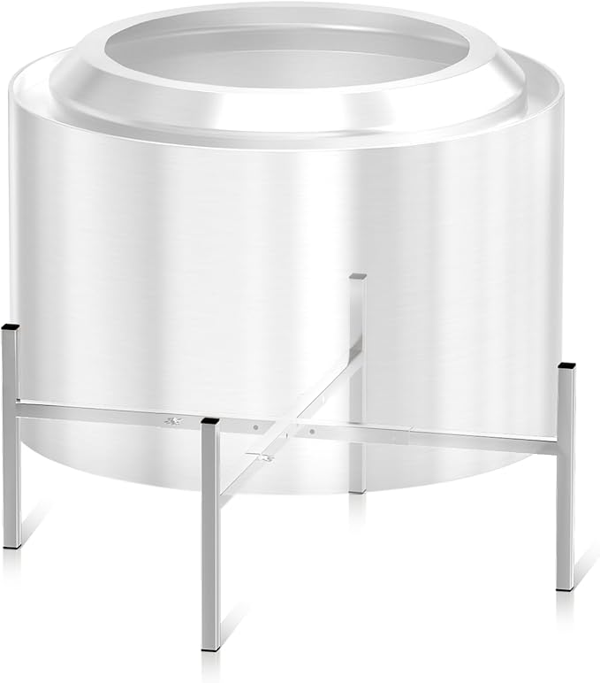 15-27 Inch Stainless Steel Fire Pit Stand, Adjustable 2 Height Base for Solo Stove Accessories, 220LBS Sturdy Firepit Stand for Patio Camping Backyard