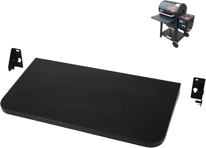 Utheer Folding Front Shelf for Weber Searwood 600 Pellet Grill, 23" x 12.5" Heavy-Duty Steel BBQ Prep Table, 60 LB Load, Space-Saving Front Grill Shelf, Weber Searwood 600 Accessories