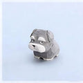 Hand-Carved Wooden Salt and Pepper Schnauzer Figurine – Mini Cute Dog Statue with Round Wooden Base for Desk & Home Decor, Car Dashboard Decoration, Unique Handmade Gift for Dog Lovers