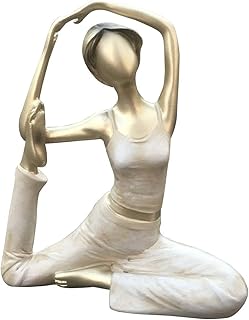 Artgenius Art Yoga Pose Female Statue Yoga Figurine and Statues,Decorative Yoga Girl Meditating Decoration for Table,Bookshelf,Bedroom (King Pigeon Pose)