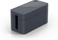 Durable Cavoline Cable Management Box S - Safely Store Power Blocks and Cables - USB Cable Outlet for Charging Devices - Made of Flame Retardant Plastic - Small Box in Graphite