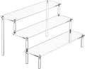 HENABLE Large Acrylic Display Risers, Perfume Stand Organizer, Clear Acrylic Shelf Risers for Display Stands for Food, Tabletop Use, Amiibo Funko POP Figure, 3 Tier Clear Cupcake Stand Risers