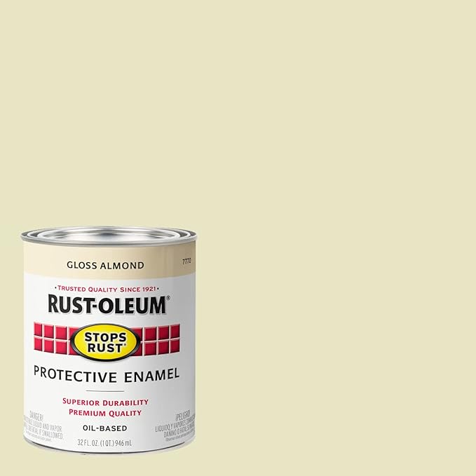 Rust-Oleum 7770502-2PK Stops Rust Brush On Paint, Quart, Gloss Almond, (Pack of 2)