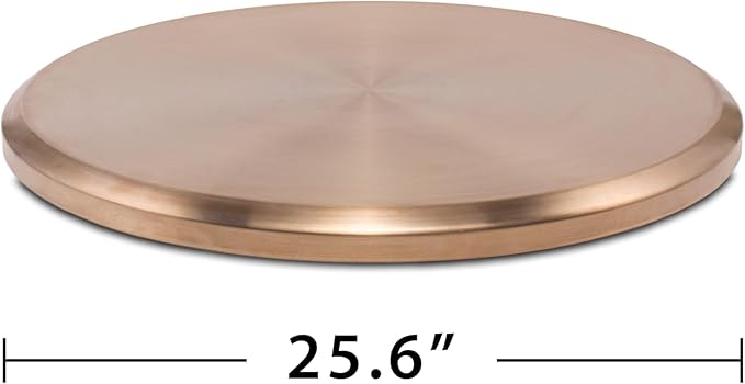 TIKI Patio & Celebration Tabletop Fire Pit Cover – 25.6" Durable Stainless Steel Lid – Weather-Resistant Outdoor Fire Pit Protection – Converts Fire Pit into Table – Patio & Backyard Accessory, Gold