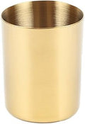 MEI YI TIAN Gold Pen Holder Glossy Stainless Steel Pencil Cup for Home Office Desk Organizers Multi Use Makeup Brush Holder Flower Vase Mini Pot Decor