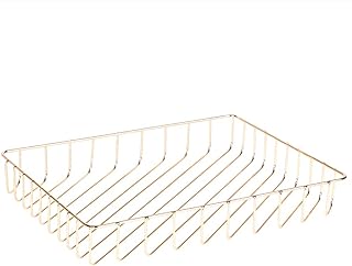 Paper Organizer for Desk Metal Paper Tray Large Capacity Letter Tray File Holder Mail Inbox Storage Organizer Basket for Office Classroom Desktop,12.5" x 9.4" x 1.9",Gold