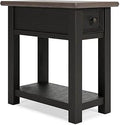 Signature Design by Ashley Tyler Creek Chair Side End Table, Plank-styled Top, Smooth-gliding Drawer, Wood, 14.13" W x 24.13" D x 24.13" H, Light Brown & Whitewash