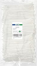 HS 1000 Pack Mini Zip Ties Clear Plastic Ties 4 Inch Bulk 4" White Cable Ties 18 Lb for Bag Tags,Electric,Lights,Party Decorate