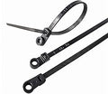 HS Heavy Duty Cable Ties with Screw Holes (100 Pack) 11.8 Inch Mounting Head Electrical Zip Ties 50 LBS,UV Black