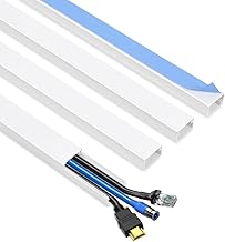 Cord Hider, 62.8in Cable Hider, Cord Covers for Wires on Wall, Wire Covers for Cords, Wire Hiders for TV on Wall, Easier Setup Cable Cover Cable Management, 4X L15.7 W1.18 H0.67in