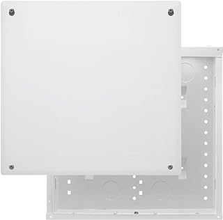 Legrand - OnQ 14 Inch Cable Management, In-Wall 20-Gauge Media Box, Structured Wiring Enclosure with 2.5 Inch Openings for Wires, Glossy White, EN1400