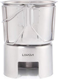 Lixada Camping Cookware Stainless Steel Canteen Cup Hanging Pot with Wood Stove Set for Outdoor Survival Backpacking Hiking Picnic