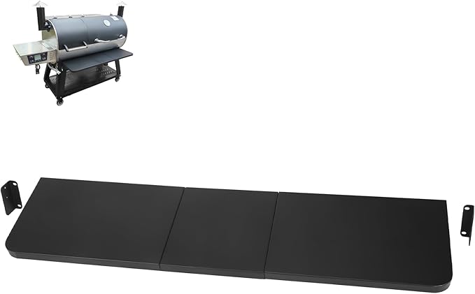 Utheer Folding Front Shelf for recteq DualFire 1200 Pellet Grill, Heavy-Duty Steel BBQ Prep Table, 40.7" x 10.2", 60 LB Load, Space-Saving Foldable Grill Shelf