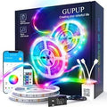 GUPUP 50 FT LED Strip Lights,Bluetooth LED Lighting for Bedroom, Color Changing Light Strip with Music Sync, Phone Controller and IR Remote(APP+Remote +Mic)