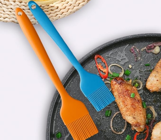 Silicon Basting Brushes, Heat Resistant Pastry Brushes, Spread Oil Butter Sauce Marinades for BBQ Grill Barbeque & Kitchen Baking (Blue)