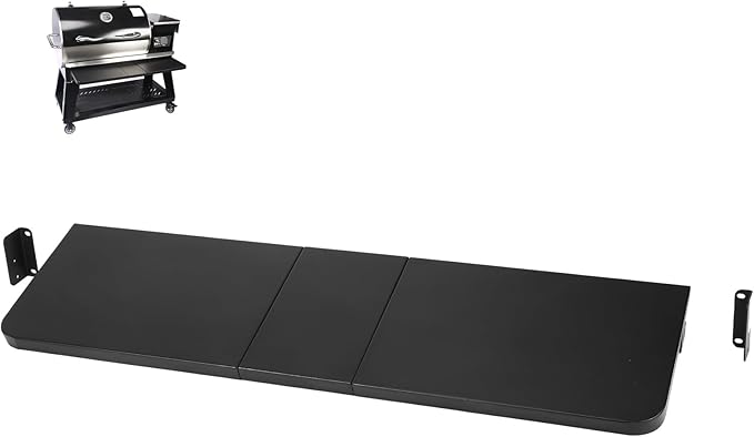Utheer Front Folding Shelf for Recteq Deck Boss 800 Pellet Grill, Heavy Duty Grill Prep Table 37.7" x 10.2", 60LB Load Capacity, Foldable BBQ Front Shelf, Smoker Accessories