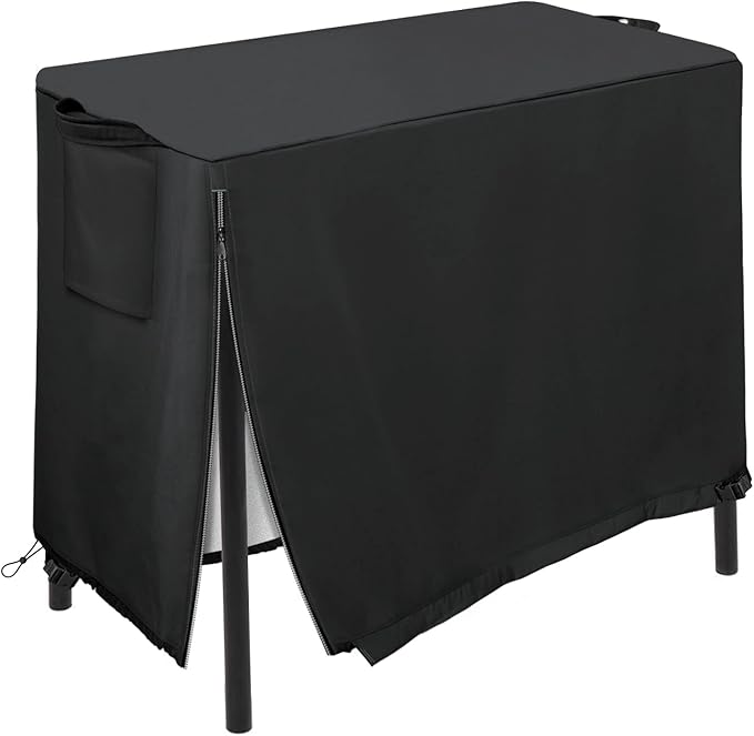 Patio Cover for 2-Burner Stoves 210D Oxford Fabric Black for Camp Chefs EX60LW EX280LW PRO60Xetc.14 and 16" Double Burner System – 34" L × 16" W × 21" H