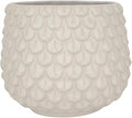 Bloomingville Stoneware Flower Pot Pinecone, Planter Cache Pot, Size M (5,25''), White