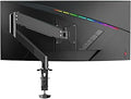 Pholiten Single Monitor Mount, Fully Adjustable Gas Spring Single Monitor Arm for up to 35 inch Screens, Computer Monitor Stand for Desk Holds up to 24lb, VESA 75/100mm, Black