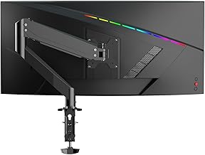 Pholiten Single Monitor Mount, Fully Adjustable Gas Spring Single Monitor Arm for up to 35 inch Screens, Computer Monitor Stand for Desk Holds up to 24lb, VESA 75/100mm, Black