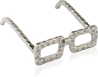 Modern Day Accents 5807 Gafas Square Silver Spectacles Decor, Bookshelf Decor, Room Decor, Home Decor, Desk Decor, Tabletop Sculpture, Staging Decor, Living Room Decor, 6.25" L 7.5" W 2.5" H