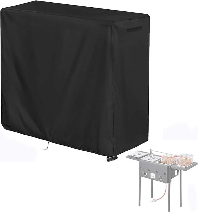 Outdoor Fryers Cover for VEVOR Outdoor Propane Deep Fryer, Portable Waterproof Dual Tank Propane Fryer Cart Cover - 45"D x 17.5"W x 36"H