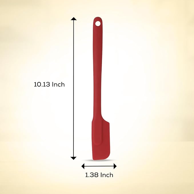 Mrs. Anderson’s Baking Silicone Slim Spatula, Flexible And Nonstick, One-Piece Design, Red, For Mixing, Folding, Scraping, Baking, And Cooking