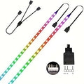 RGB Strip Light for PC Case, 2x19.7in 60LEDs Addressable LED Strip for Motherboard 5V 3-Pin Header Gaming Case DIY Lighting