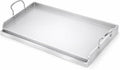 Utheer 25" x 16" Ceramic Nonstick Stainless Steel Griddle for Gas Grill, Charcoal, Oven, Large Stove Top Griddle, Non-Toxic, PFAS/PFOA/PTFE Free, Oven Up to 500°F, for BBQ, Camping & Kitchen, Sliver