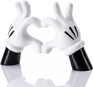 Cartoon Heart Hands Resin Statue Modern Home Decor Accents Love Finger Sculpture Room Decor Accessories Black White