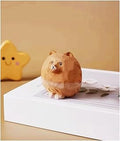 Hand-Carved Wooden Pomeranian Figurines – 1.9" Adorable Pom Pomeranian Dog Statuesfor Desk & Home Decor, Gift for Dog Lovers