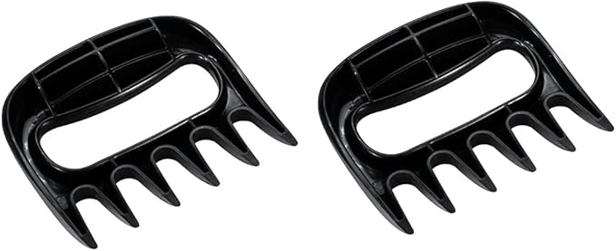 Restaurantware Met Lux 4.5 x 4.1 Inch Meat Claws 2 Meat Shredders - Sharp Blades With Handle Black Plastic Bear Claws Durable For Shredding Pork Chicken or Turkey