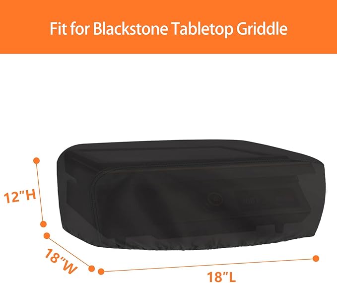 Grill Cover for Blackstone 17" Griddle, Waterproof Small Table Top BBQ Grill Cover, Heavy Duty Outdoor Tabletop Grill Cover - 18 x 18 x 12 Inch