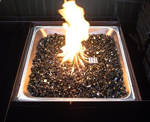 Hiland RFGLASS-2-RBLK Fire Glass, 20 lb, Black
