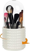 Makeup Brush Holder Organizer -360° Rotating Multi-Functional Pen Holder for Desk,Multi-Purpose Desktop Stationary Organizer,Storage Cup for Lipsticks, Comb, Beauty Tool in Vanity (White+B)