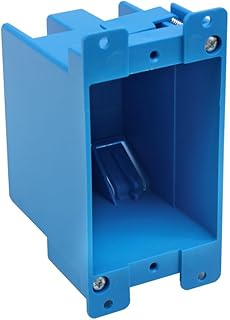 Old Work Box,Plastic Junction for Switches,PVC Electrical 14 cuin Outlet Box,Old Work Box 1 Gang Deep,ETL Listed for Home Improvement,AWG Standard,Fire Rated for Two Hours(1 Pack)