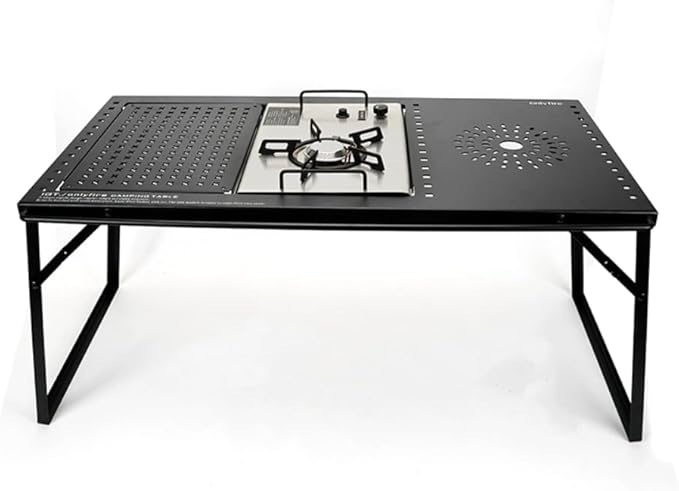 ONLYFIRE OUTDOOR LIVING IGT Camping Table Kit with Propane Gas Stove & Carry Bag, Portable Folding Camp Table, IGT Unit Combination Combo for Picnic, RV, Tailgating, Patio, Backyard, GS337