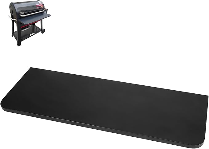 Utheer Folding Front Shelf for Weber Searwood 600 XL Pellet Grill, 35" x 12.5" Heavy-Duty Steel BBQ Prep Table, 60 LB Load, Space-Saving Front Grill Shelf, Heavy-Duty Weber Searwood XL 600 Accessories