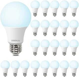 DEGNJU LED Light Bulbs Daylight 5000K, 60 Watt Equivalent LED Bulbs, A19 Standard Bulbs, 800 LM, 15000 Hours, E26 Base, Non-Dimmable, 8W LED Bulbs for Bedroom Living Room 24 Pack