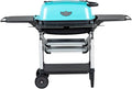 PK Grills Portable Charcoal BBQ Grill and Smoker, Cast Aluminum Outdoor Kitchen Barbecue Grill for Camping, Backyard Grilling, Park, Tailgating, Teal, New Original PK Aaron Franklin Addition