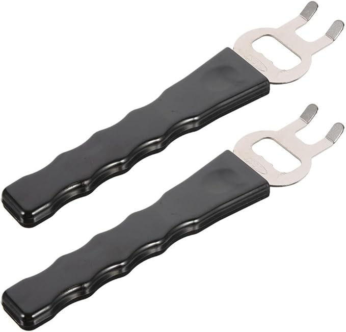 UKCOCO 2 Pcs Stainless Steel Grill Gripper and Hot Pan Lifter Tool - Anti-Scald Baking Tray Clip with Bottle Opener - Multi-Functional Kitchen Tongs for BBQ, Dish, Plate and Rack