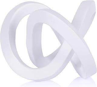 White knot decorative sculpture, white home decor aesthetics, Möbius strip sculpture, suitable for decoration and display on bookshelves, living room TV cabinets, office cabinets, and coffee tables.
