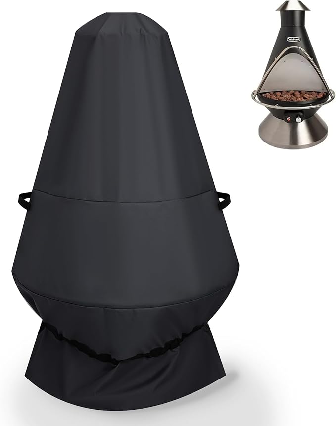 Fire Pit Heater Cover for Cuisinart COH-600 Chimenea Propane, 31"x 31"x 48" Cuisinart CHC-601 Chimenea Waterproof Snowproof Heater Cover, 600D Patio Heater Covers