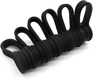 Viaky 6 Pcs Black Magnetic Cable Clips Organizer Earbuds Cords Winder Bookmark Whiteboard Noticeboard Fridge Straps USB Manager Keeper Wrap Ties for Kitchen, Home, Office and School