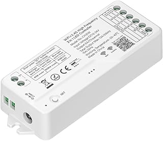 BTF-LIGHTING CH31W WiFi Bluetooth Smart RGB Controller 20kHz High Frequency PWM Dimmer for No Flicker No Buzzing RGB RGBW RGBCCT LED Strips Works with Alexa Google Home Smart Life App (No Remote)