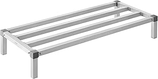 VEVOR Aluminum Dunnage Rack, 48” x 20” Commercial Food Floor Rack, 8” Off the Floor, 1000 lbs Capacity All-Welded Aluminum Storage, for Storage in Restaurants, Kitchens, Garages and Vehicles